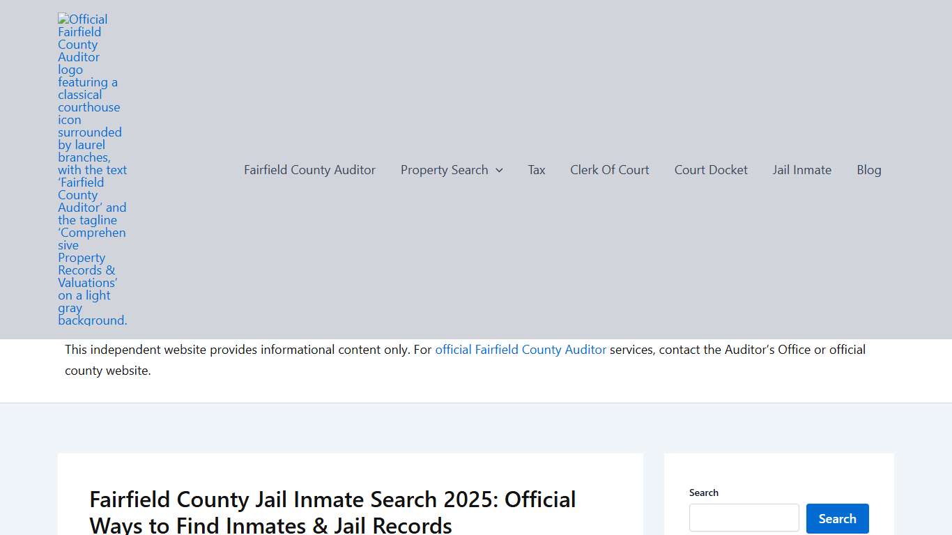 Fairfield County Jail Inmate Search 2025 Arrest Records & Visitation